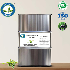 Aceite esencial de Palmarosa certificado ISO y GMP, destilado al vapor, para formulaciones cosméticas y de aromaterapia por Katyani Exports - Product Image 3