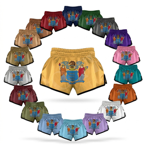 Shorts de Muay Thai Taille Haute Couleur Personnalisée – Dernier Design pour Kickboxing, Arts Martiaux, Entraînement – Respirant en Satin pour la Gym - Product Image 1