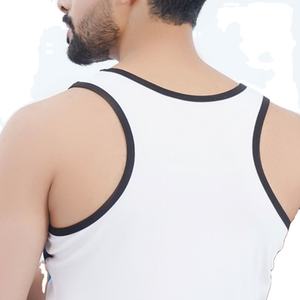 <b>Men's</b> Cotton Gym Vest and Workout White Casual Style Summer Tank Tops Knitted Breathable Quick Dry - Product Image 5