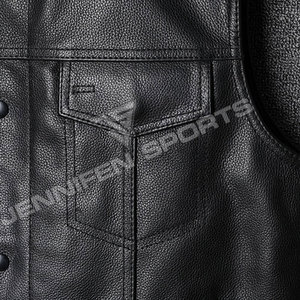 Chaleco de cuero para motocicleta hecho a medida para hombres, disponible en todas las tallas y colores, chaleco de cuero genuino transpirable para motocicleta. - Product Image 4