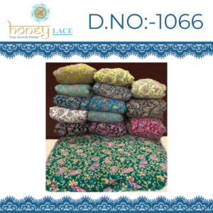 Tissu crêpe naturel HONEY LACE de haute qualité, non tissé, tricoté chaîne, poids moyen, polyester/nylon/métallique, avec motifs floraux/perles, pour mariage - Product Image 1