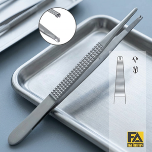 Pinzas para Tejidos 1x2 Dientes 18cm Acero Inoxidable Instrumento Quirúrgico para Entrenamiento de Sutura Médica - Product Image 2