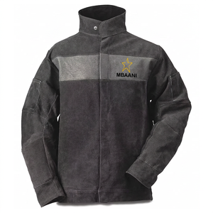Veste de sécurité jaune en cuir à manches longues résistante à la chaleur MBAANI, coupe classique, vêtements de travail pour la fonderie - Product Image 4