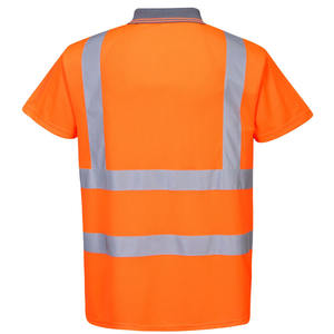 Camisetas Polo de Alta Visibilidad, Reflectantes, Transpirables, de Verano, de Alta Calidad, con Contraste de Color Naranja de Seguridad, Manga Corta, Lisas - Product Image 2