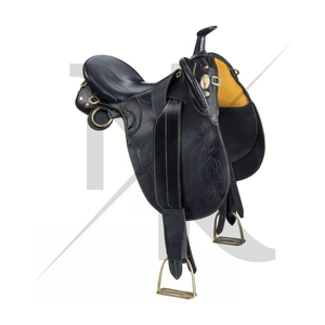 Selle de randonnée australienne de qualité professionnelle en cuir véritable avec arceau réglable et panneaux amortisseurs - Product Image 2