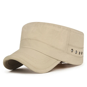 Wholesale <b>Flat</b> Cap Unisex Adjustable Breathable <b>Flat</b> Caps Beige Casual Style Outdoor Spring Summer Wear Adults ODM OEM - Product Image 1