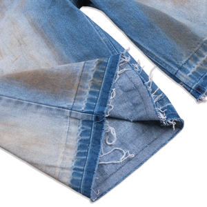 Pantalones Cortos de Mezclilla para Hombre al por Mayor, Estilo Vintage, con Lavado Ácido, Bordes Deshilachados, Bordados y Desgastados - Product Image 3