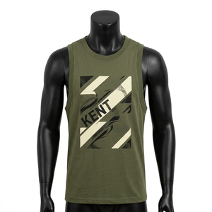 Camiseta sin mangas informal de algodón 100% transpirable y personalizada, con estampado serigrafiado, para hombre y mujer, estilo urbano, OEM, ODM, venta al por mayor, 180 - Product Image 2