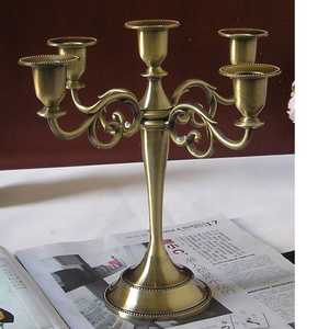 Candélabre en laiton doré à 3 bras, luxe, pour décoration de table, finition or, métal, prix de gros - Product Image 5