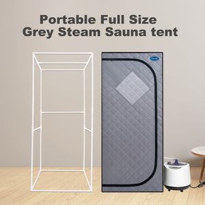 Tenda Sauna a Vapore Portatile Grigia - Dimensioni Standard per Spa Personale Domestica, Include Generatore di Vapore, Telecomando, Sedia Pieghevole, Timer in PVC - Product Image 3