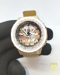 Reloj de Diamantes Moissanite VVS Iced Out para Hombre, Plata de Ley 925, Oro Rosa, Piedra de Corazón Rosa, Estilo Hip Hop - Product Image 1
