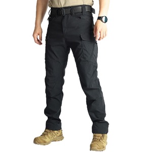 Pantalon de randonnée tactique d'été pour homme, léger, décontracté, taille mi-haute, à braguette boutonnée, imperméable, coupe-vent, respirant, en polyester/coton - Product Image 1