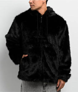 Sweat-shirt unisexe personnalisé en fausse fourrure moelleuse pour homme, mode hiver, sweat-shirt à capuche en velours doux et confortable, noir, pour homme - Product Image 4