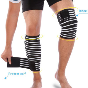 Wholesale Factory OEM Powerlifting <b>Knee</b> Wraps Sport Protection High Elastic Heavy Duty Custom Logo for Weightlifting Cross - Product Image 2