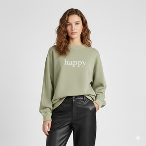 Sweat-shirt oversize pour femmes, style contemporain, col rond, tissu brossé doux, manches longues, vêtement décontracté pour l'hiver - Product Image 1