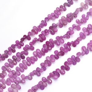 Cuentas de Zafiro Rosa Natural Facetadas en Forma de Pera, Piedras Semipreciosas para la Elaboración de Joyas, Pulseras y Collares - Product Image 2
