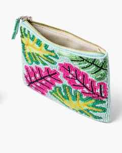Monedero de Lujo Hecho a Mano con Cuentas de Hojas Tropicales para Mujer, Elegante Mini Cartera con Cierre, Estilo Veraniego para la Playa - Product Image 2