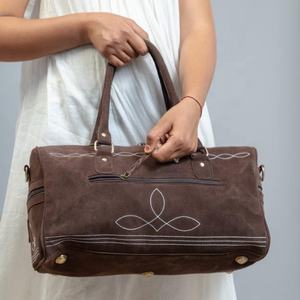 Women's <b>Boot</b> Stitch Genuine Leather Weekend Carry On Large Capacity Duffle Bag High Quality Genuine Leather Travel Overnight Bag - Product Image 5