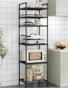 OEM/ODM Vietnam Floor Standing <b>Microwave</b> <b>Storage</b> Rack Multi Layer Kitchen Shelf with Wheels Organizer - Product Image 3