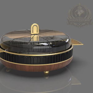 Stainless Steel Oval <b>Cake</b> <b>Dome</b> Cover with Base <b>and</b> <b>Stand</b> 1 Piece Eco-Friendly Dishwasher Safe INDIAN EXPORTE IND-2181 - Product Image 1