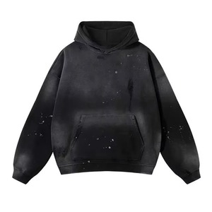 Prix de gros : Sweats à capuche pour hommes, coupe ajustée, délavés à l'acide, avec logo personnalisé, coupe oversize, motif uni, pour l'automne, style vintage vieilli - Product Image 1