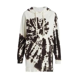 Vestido de Sudadera con Capucha Tie Dye para Mujer, Manga Tres Cuartos, Tejido de Algodón con Bolsillos, Estilo Casual de Verano - Product Image 6
