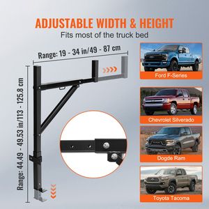 Portapacchi Estensibile in Acciaio per Camion, Altezza Regolabile 48-88 cm, Capacità 113 kg, Accessori per il Controllo del Carico 98-111 cm - Product Image 2