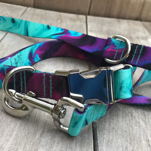 Conjunto de Collar y Correa para Perro con Diseño Abstracto de Mármol - Product Image 1