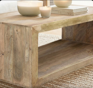 Table basse ou table centrale modulaire en bois de manguier, finition naturelle, pour intérieur luxueux - Product Image 3