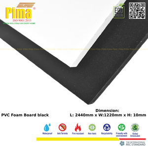 Panneaux Celuka fabriqués en usine, plaque de mousse WPC PVC, densité 0,6 G/cm3, épaisseur 10 mm, couleur noire, lisse, pour meubles de cuisine - Product Image 3