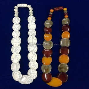 Collar de cuentas de resina étnica más vendido para mujer diseño geométrico de moda para fiestas de boda - Product Image 6