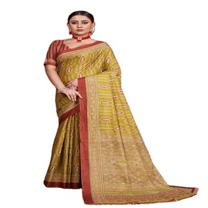 Nueva tendencia Sari de seda de gasa con forro de algodón Estilo dulce para fiestas de bodas Tela modal Directo India-Sari Shari - Product Image 1