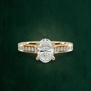 Anillo de Oro Sólido de 18K con Corte Ovalado, Diseño Infinito Trenzado y Halo, Ajustable, con Banda de Piedras Preciosas - Product Image 3