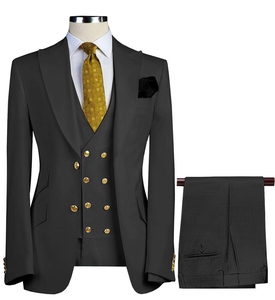 Wholesale Customization Double Breasted TR Fabric 3 Piece Slim Fit Mens Formal Business <b>Suit</b> for Wedding Groom Prom - Product Image 3