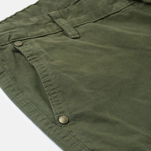 Factory Direct Mens Casual Green Canvas Cargo Pants <b>Elastic</b> Waist Lightweight Multi-Pocket with Custom Logo - Product Image 4