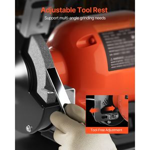 Smerigliatrice da banco monovelocità ad alta velocità da 6 pollici, 3450 RPM, 250W, 2.1A, con motore a induzione, grana 36/60, per una molatura efficiente - Product Image 5