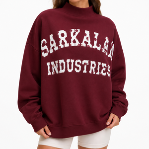 Sudadera de Cuello Alto para Mujer, Nueva, de Primera Calidad, Algodón y Felpa, Corte Holgado, para Uso Diario en Invierno, Fabricante Mayorista - Product Image 1
