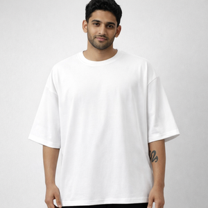 Camiseta Lisa Oversize para Hombre, Corte Cuadrado, Algodón Premium, Básica, OEM ODM - Product Image 1