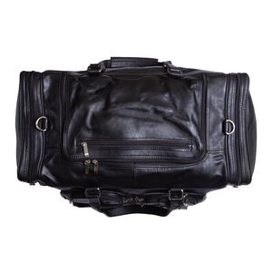 <b>Leather</b> Duffel <b>Bag</b> Weekender Travel <b>Bag</b> with Zipper Closure and Adjustable Strap Black Durable Unisex Duffel <b>Bags</b> - Product Image 5