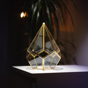 Boîte à cartes de mariage magique faite à la main, grande boîte de présentation géométrique en verre, cadre en verre, terrarium, boîte porte-enveloppes de mariage - Product Image 3