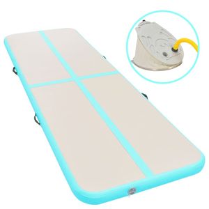 Colchoneta Inflable de PVC Verde para Gimnasia con Bomba, 157.4"x39.3"x3.9", Accesorio de Equipo - Product Image 1
