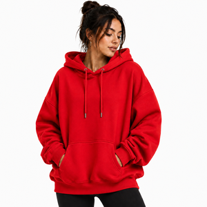 Nouveauté : Pulls streetwear pour femmes, sweat-shirts à capuche oversize tendance à manches longues avec impression personnalisée en couleur unie - Product Image 6
