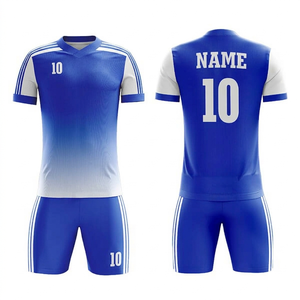 Maillot de football unisexe personnalisé 100 % polyester imprimé par transfert thermique, col en V, manches courtes, anti-humidité, coupe athlétique, devant - Product Image 2