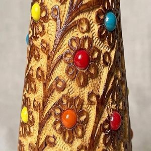 Decorative Art Deco Wooden Floral Vase with <b>Round</b> Shape for Living Room <b>Console</b> <b>Table</b> Home Decor - Product Image 5
