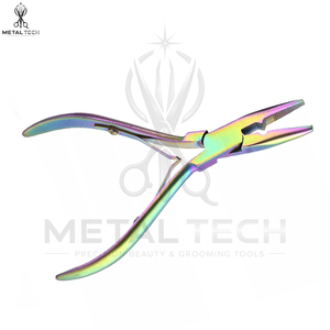 Rainbow Color Hair Extensions Styling <b>Tools</b> Micro Beads Sealing Pliers Steel Hair Pliers Salon <b>Tool</b> Accessories With Rexine Case - Product Image 3