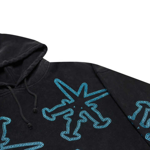 Sudadera con capucha de algodón pesado con cremallera y pedrería, estilo urbano, con brillo de cristal, ropa de moda para hombre y mujer, proveedor OEM ODM - Product Image 5