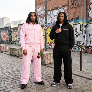 Survêtement rose à capuche pour filles, sweat-shirt à fermeture éclair intégrale avec impression personnalisée et pantalon assorti, tenue décontractée d'automne pour enfants - Product Image 4