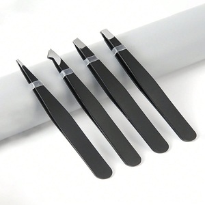 Pince à épiler inclinée écologique et durable en acier inoxydable de précision, antistatique, pour l'épilation des sourcils, personnalisable en gros - Product Image 3