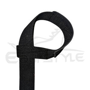 Sangles de musculation noires en néoprène rembourrées, poignées de powerlifting pour adultes, entraînement en salle de sport, OEM, vente en gros, sangles de fitness pour levage lourd - Product Image 2