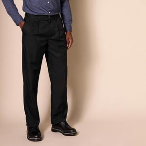 Pantalones Chino de Hombre con Cierre de Cremallera Media, Corte Clásico, Ligeros, Tejido Antiarrugas, Lavado a la Piedra, Poliéster/Algodón - Product Image 3